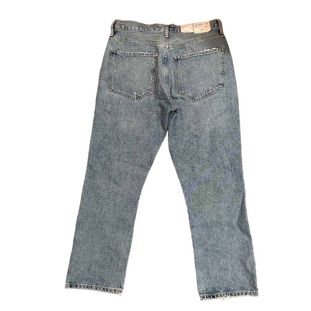 NEW AGOLDE Riley Straight Crop Jeans Distressed - Picture 3 of 8